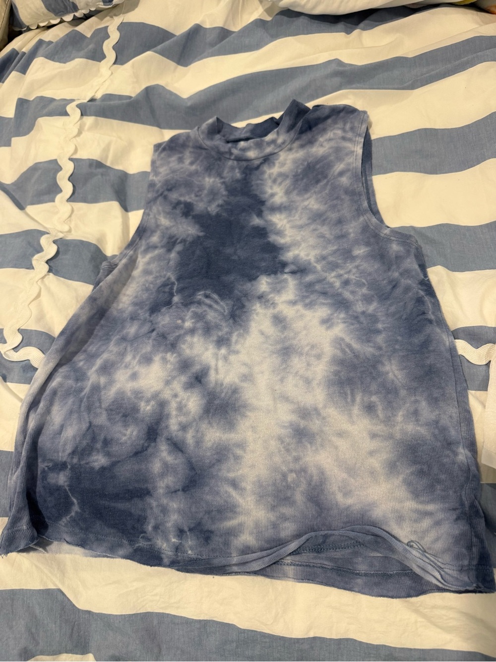 Spiritual Gangster Blue White Tie-Dye Muscle Tee